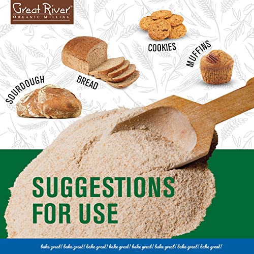 Great River Organic Milling Organic Whole Wheat Bread Flour, 25-...