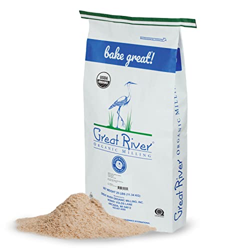 Great River Organic Milling Organic Whole Wheat Bread Flour, 25-...