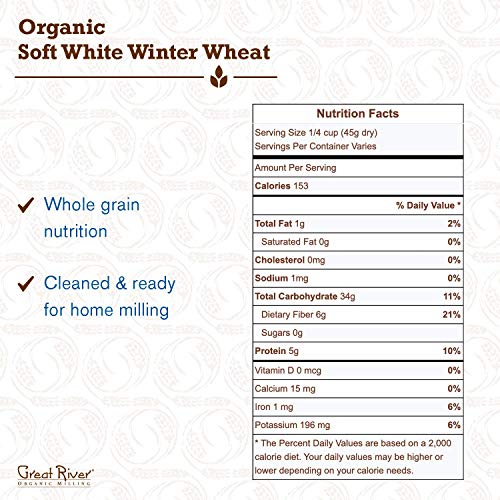 Great River Organic Milling, Whole Grain, Soft White Winter Whea