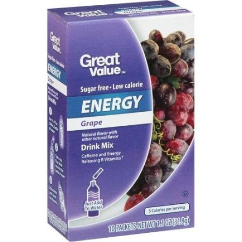 Great Value Grape Energy Drink Mix, 10Ct Pack Of 6 By Great Value