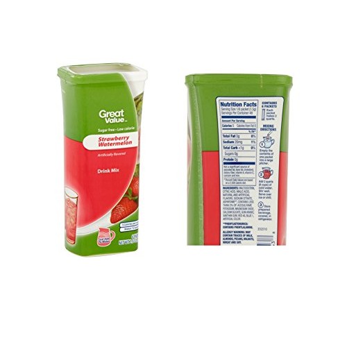 Great Value Drink Mix, Sugar Free, Early Rise Orange, Orange Str