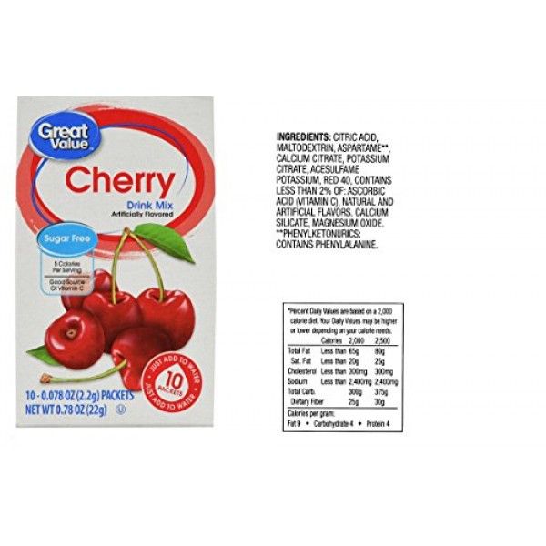 Great Value Low Calorie Sugar-Free Drink Mixes Variety Fruit Fla...