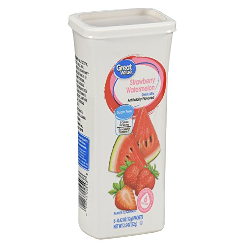 Great Value Strawberry Watermelon Drink Mix, 6 Count, 2.5 Oz Pa