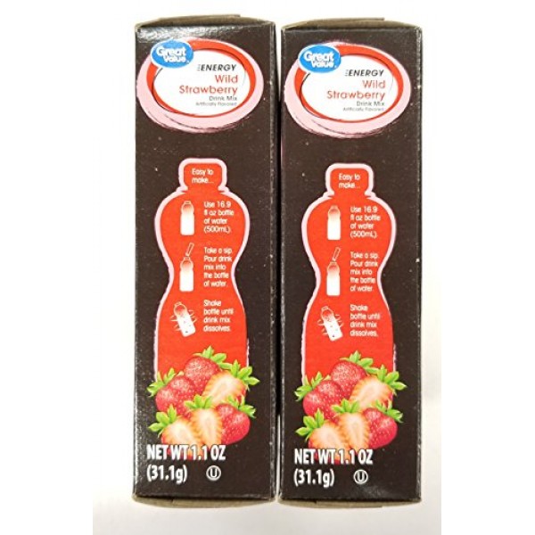 Great Value Sugar Free, Low Calorie ENERGY Wild Strawberry Drink...