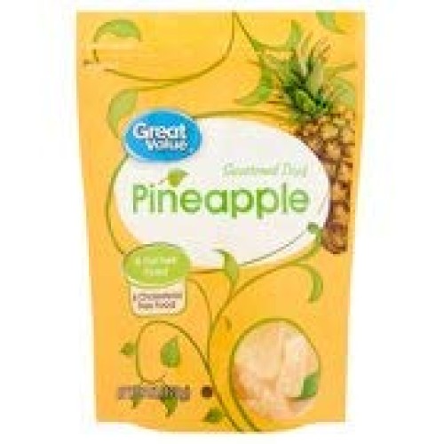 Great Value Sweetened Dried Pineapple, 6 Oz Pack Of 2