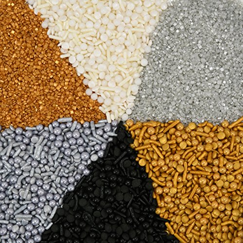 Great Value Sprinkle Mix, 6-Cell, Gold/Silver/Black/White, 6.35 Oz