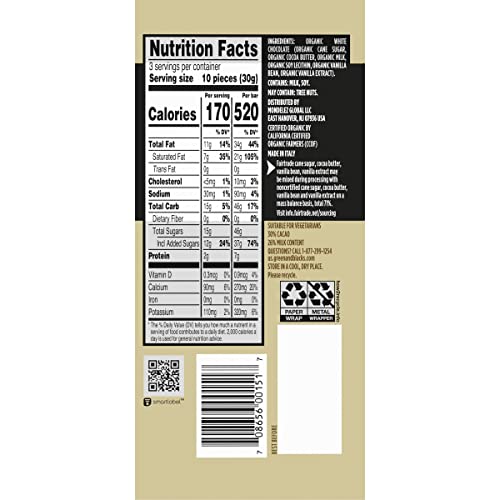 GREEN & BLACK’S Organic White Chocolate Bar, 30% Cacao, 1 Bar 3...