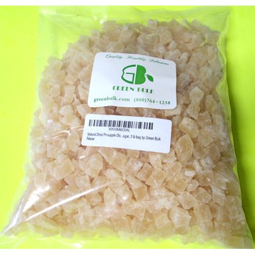 Natural Dried Pineapple Dices-Low Sugar, No Sulfur, 2 Lb Natura