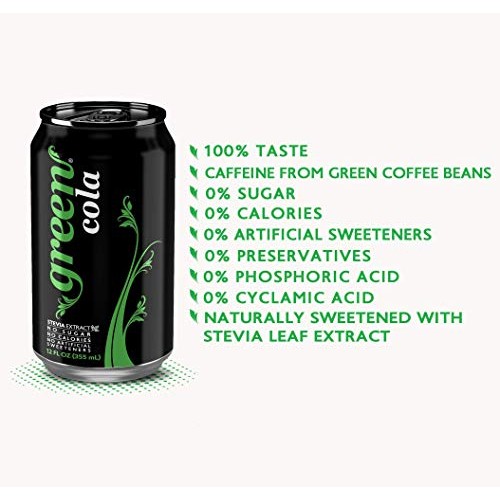 Green Cola - Zero Sugar, Zero Calories, Naturally Sweetened With