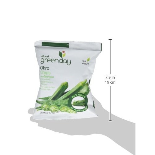 Green Day Okra Chips Snack, Real Vegetable, 25 Gram Pack Of 5