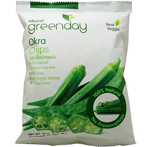 Green Day Okra Chips Snack, Real Vegetable, 25 Gram Pack Of 5