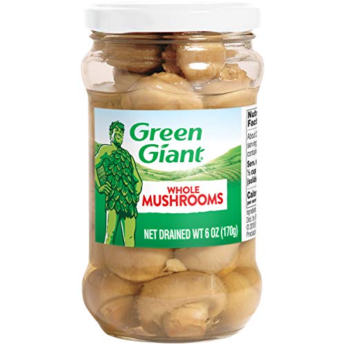 Green Giant Whole Mushrooms, Glass Jar, 6 Ounce Pack Of 12