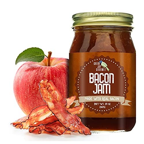 Green Jay Gourmet Bacon Jam - Classic Spread for Burgers, Sandwi...