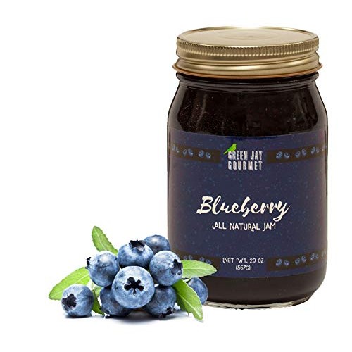 Green Jay Gourmet Blueberry Jam - All-Natural Fruit Jam With Blu