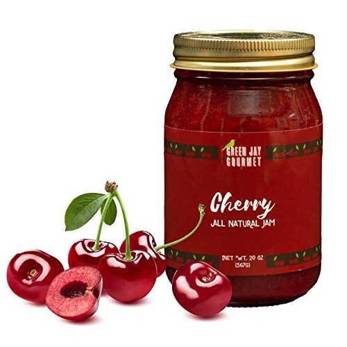 Green Jay Gourmet Cherry Jam - All-Natural Fruit Jam With Cherri