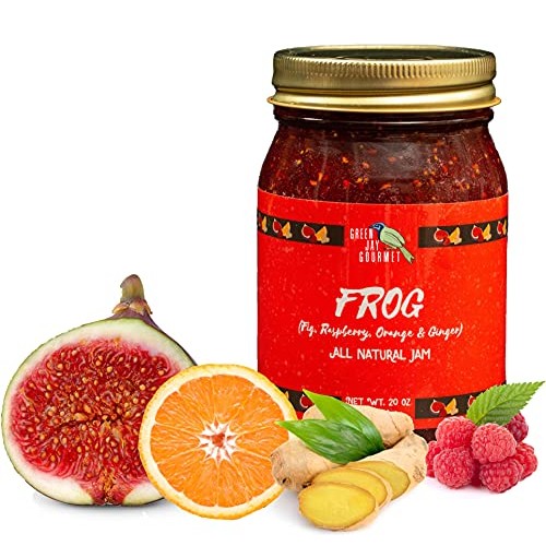 Green Jay Gourmet Frog Jam - All-Natural Raspberry Jam With Figs