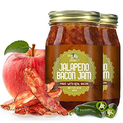Green Jay Gourmet Jalapeno Bacon Jam - Classic Spread for Burger...
