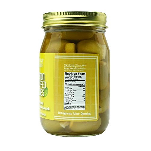 Green Jay Gourmet Lemon Stuffed Olives – Stuffed Green Olives Fo