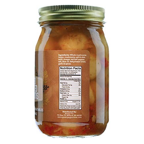 Green Jay Gourmet Marinated Mushrooms In A Jar - Fresh Hand Jarr