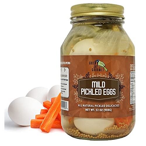Green Jay Gourmet Mild Pickled Eggs In A Jar – Fresh Hand Jarred