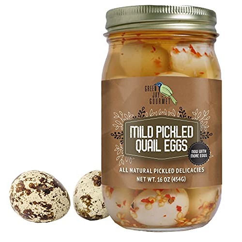 Green Jay Gourmet Mild Pickled Quail Eggs In A Jar – Fresh Hand
