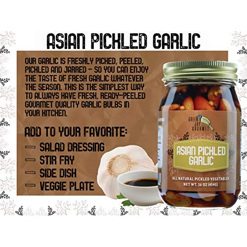 Green Jay Gourmet Pickled Garlic Cloves In A Jar - Asian Pickled