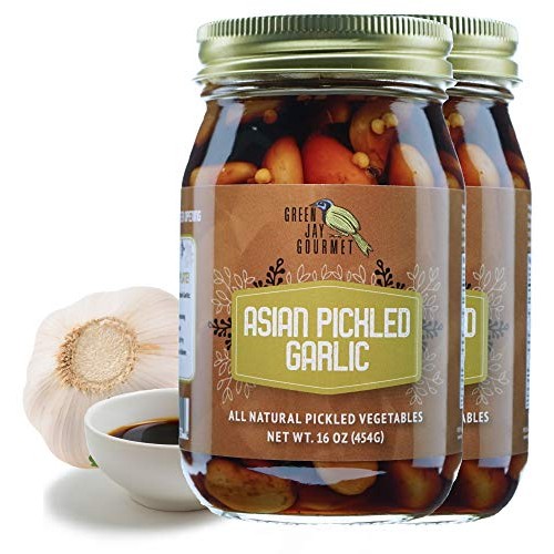 Green Jay Gourmet Pickled Garlic Cloves In A Jar - Asian Pickled