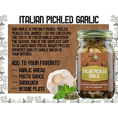 Green Jay Gourmet Pickled Garlic Cloves In A Jar - Italian Pickl