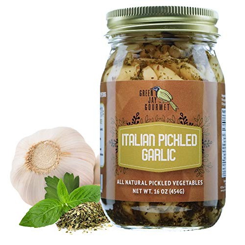 Green Jay Gourmet Pickled Garlic Cloves In A Jar - Italian Pickl