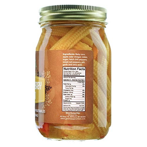 Green Jay Gourmet Pickled Hatch Baby Corn In A Jar - Fresh Hand