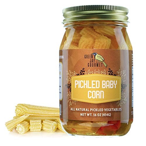 Green Jay Gourmet Pickled Hatch Baby Corn In A Jar - Fresh Hand