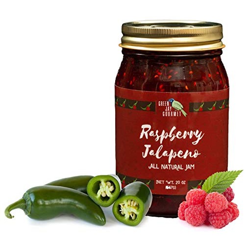 Green Jay Gourmet Raspberry Jalapeno Jam - All-Natural Raspberry