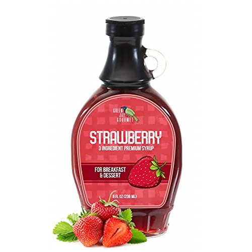 Green Jay Gourmet Strawberry Syrup - 3 Ingredient Premium Breakf