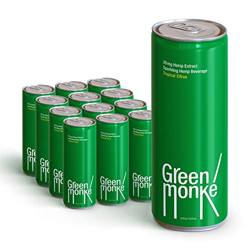 Green Monke Hemp Extract Nootropic Sparking Beverage, 20mg Hemp ...