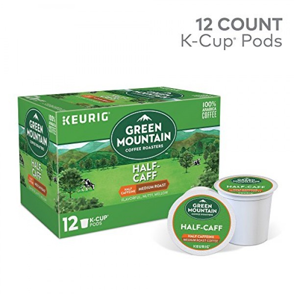 Green Mountain Coffee Half-Caff Keurig K-Cups Coffee, 12 Count
