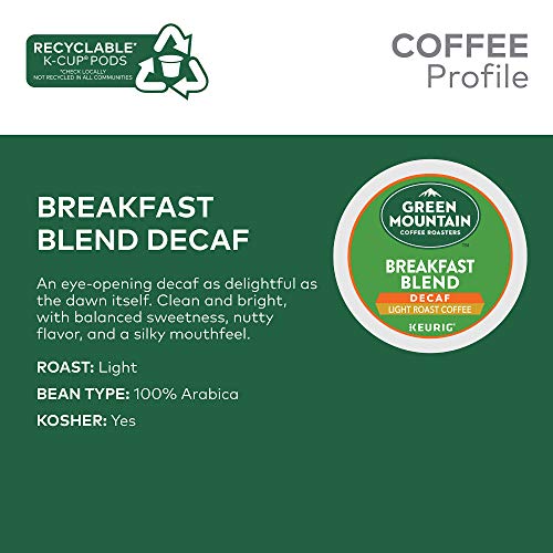 Green Mountain Coffee Roasters Breakfast Blend Decaf, Single-Ser