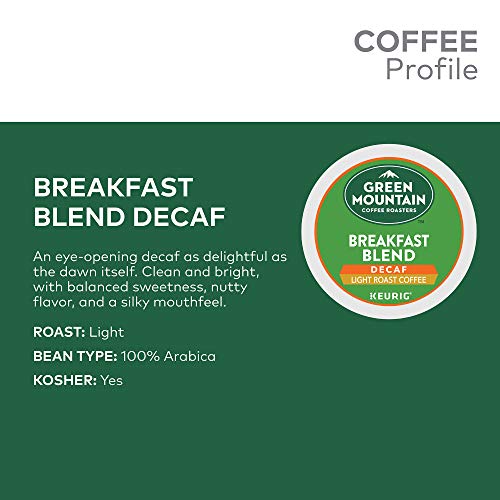 Green Mountain Coffee Roasters Decaf Breakfast Blend , Single-Se