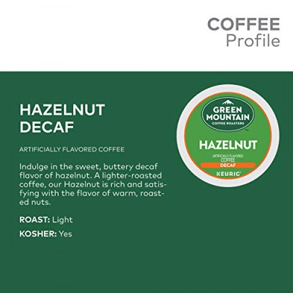 Green Mountain Coffee Roasters Hazelnut Decaf, Single-Serve Keur