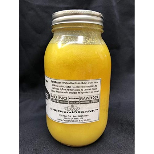 32Oz/ 2Lb Premium Organic Cow Ghee Grass-Fed Clarified Butter No