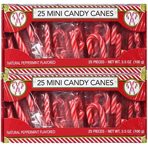 Mini Candy Canes 50 Individually Wrapped 7.0 Oz Total