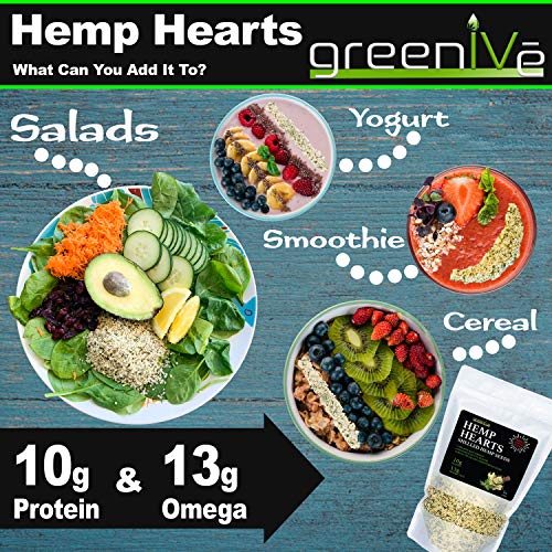 Greenive - Hemp Hearts - Hulled Hemp Seeds - Protein + Fiber - E