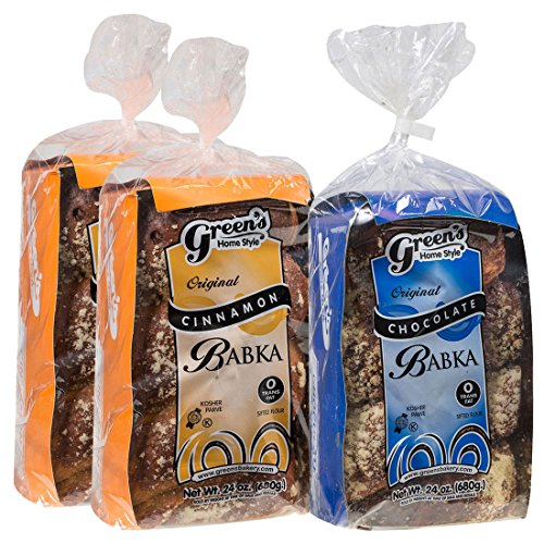 Greens Bakery 24 Oz Kosher Babka, 3 Pack - 1 Chocolate Babka,