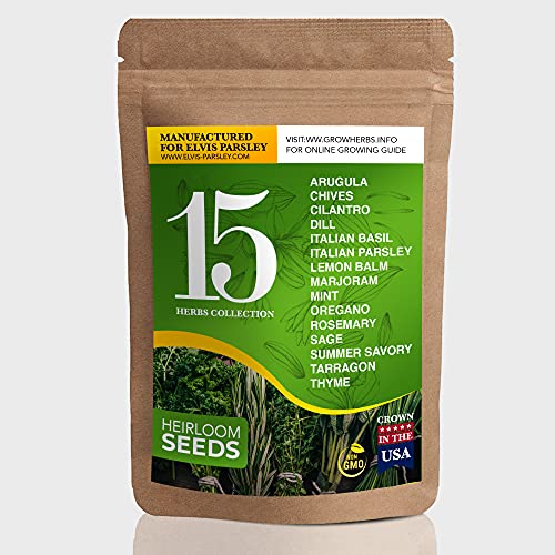 15 Culinary Herb Seeds Pack - Heirloom and Non GMO, Grown in USA...
