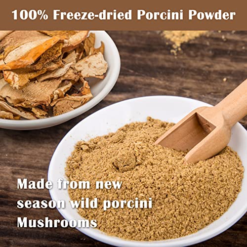 GRELIM Porcini Powder 4.23 Oz, Wild Fresh Dried Porcini Mushroom...