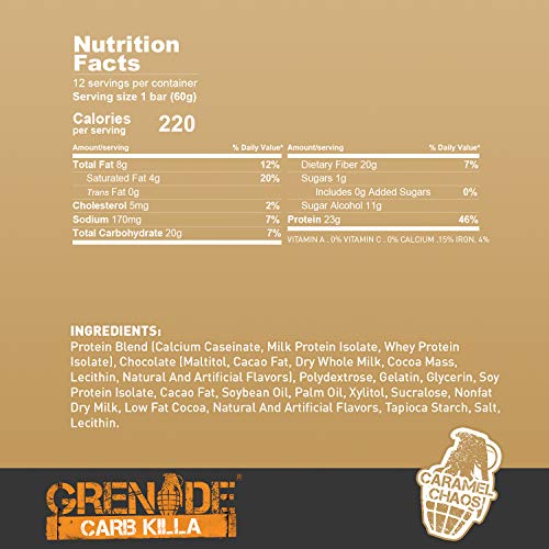 Grenade Carb Killa High Protein And Low Sugar Candy Bar, 12 X 60