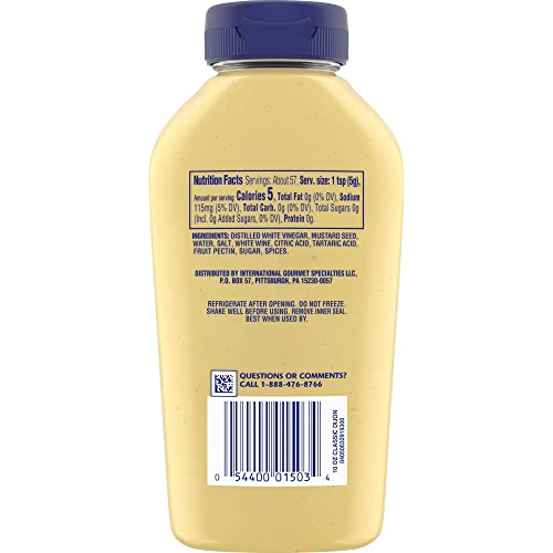 Grey Poupon Dijon Mustard 10 oz Squeeze Bottle