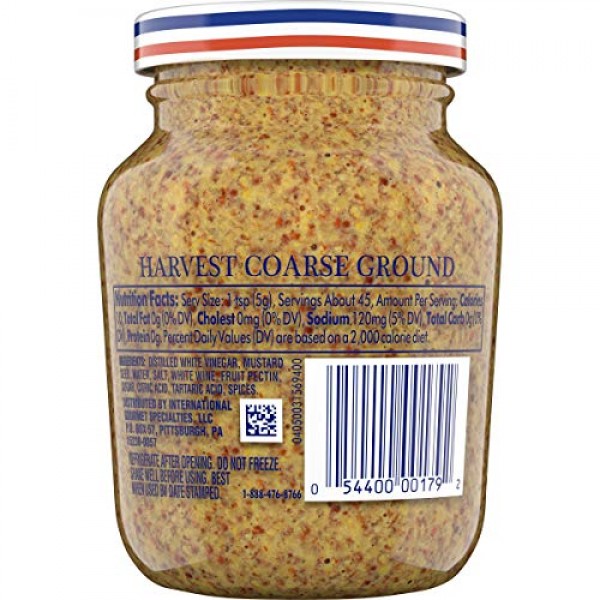 Grey Poupon Harvest Coarse Ground Dijon Mustard, 8.0 Oz Jar