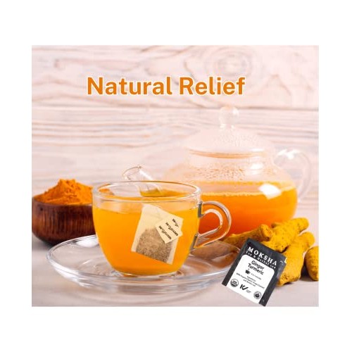 Pure Organic Turmeric Tea Bags with Ginger - Ginger Tea Bags wit...