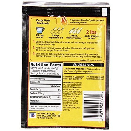 Mccormick Grill Mates Zesty Herb Marinade, 1.06 Oz Pack Of 12