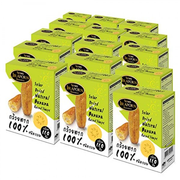 Jiraporn Solar Dried Natural Banana Round Shape 240g Pack of 2